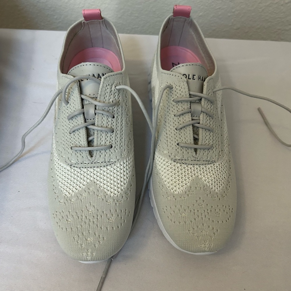 Cole Haan Women's Light Gray and Pink Sneakers